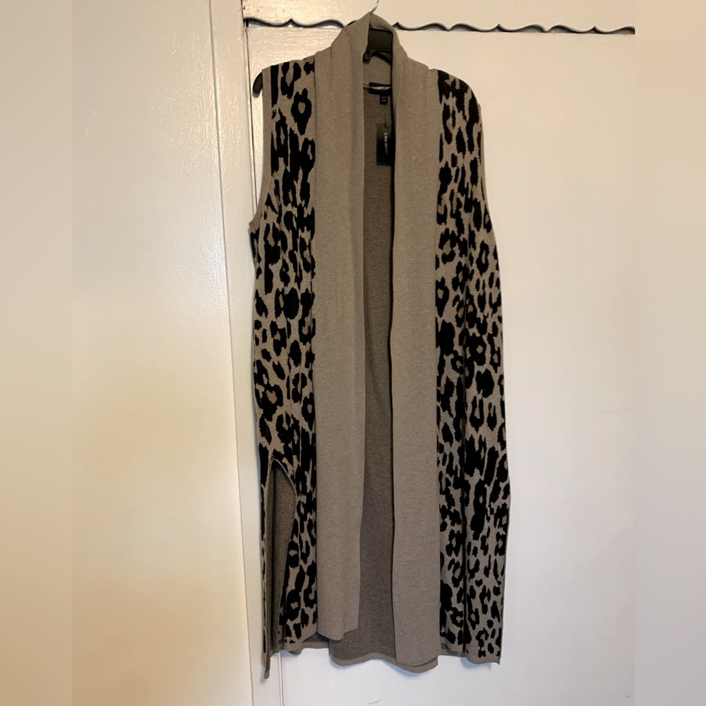NWT Lane Bryant long leopard vest size 22/24